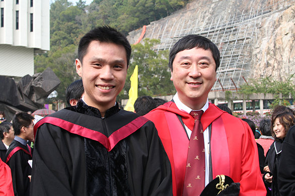 Dr Heyson Chan (left) says the generous and inspiring teaching of Professor Joseph Sung, Vice-Chancellor of CUHK, continues to influence him until today.